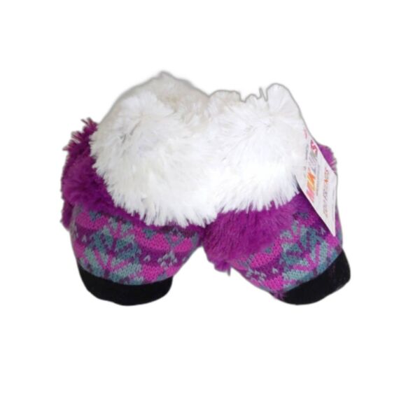 NEW Kids Unisex Muk Luks Zoo Friends Purple Monkey Faux Fur Slippers, S (10-11) - Picture 4 of 5